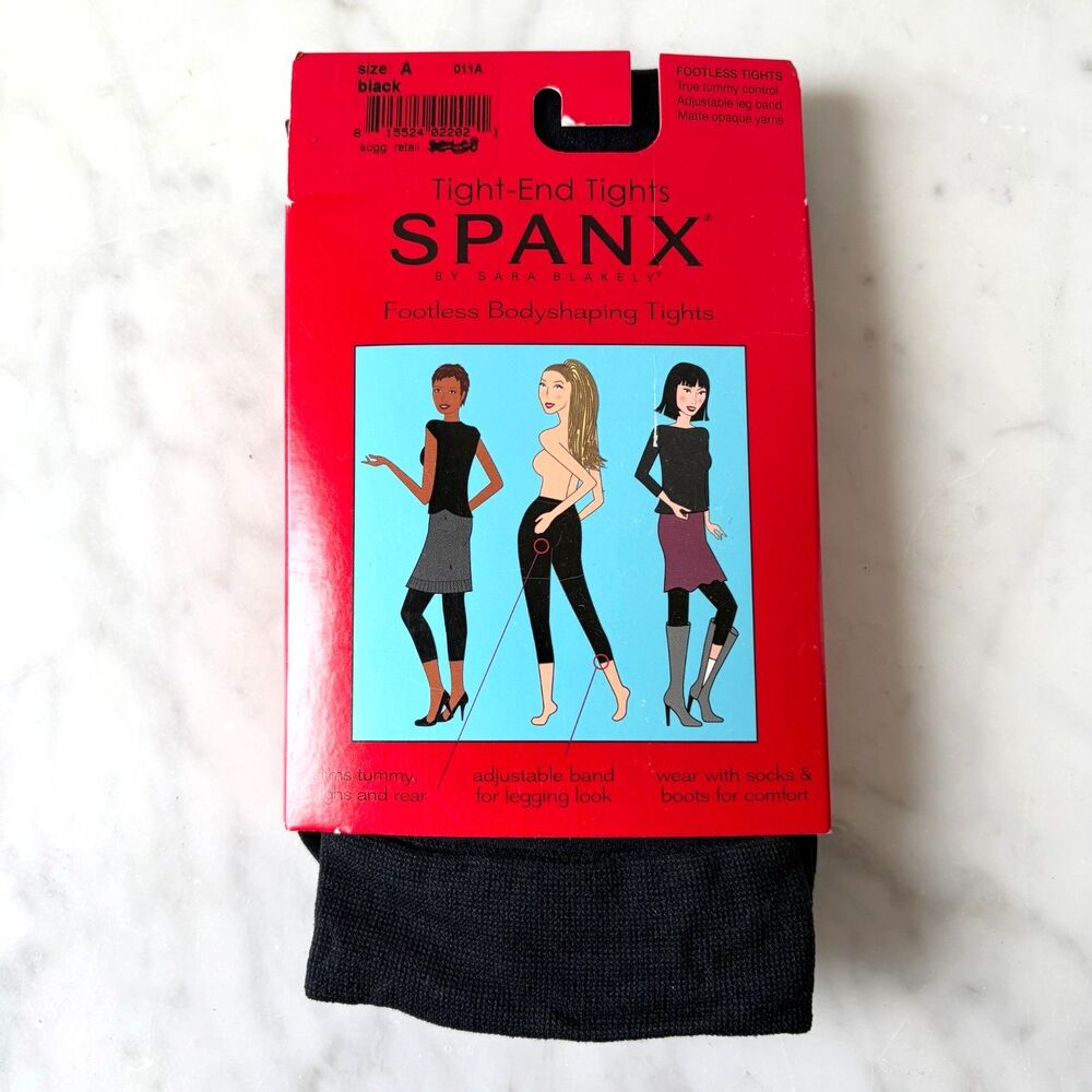 Spanx Tight-End Tights Footless Bodyshaping Tights Color Black Size A NIP